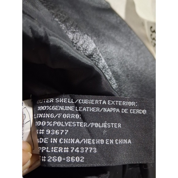 Y2k VTG Worthington Black Genuine‎ Leather Blazer Jacket Women's XL Button Front - Picture 8 of 9